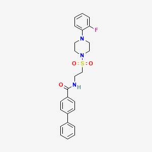 molecular formula C25H26FN3O3S B6518836 N-(2-{[4-(2-fluorophenyl)piperazin-1-yl]sulfonyl}ethyl)-[1,1'-biphenyl]-4-carboxamide CAS No. 904827-72-1