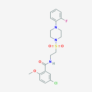 molecular formula C20H23ClFN3O4S B6518837 5-chloro-N-(2-{[4-(2-fluorophenyl)piperazin-1-yl]sulfonyl}ethyl)-2-methoxybenzamide CAS No. 904827-40-3