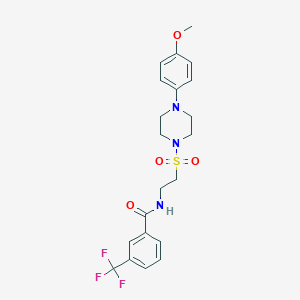 molecular formula C21H24F3N3O4S B6518862 N-(2-{[4-(4-methoxyphenyl)piperazin-1-yl]sulfonyl}ethyl)-3-(trifluoromethyl)benzamide CAS No. 904829-59-0