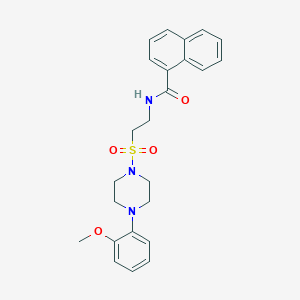 molecular formula C24H27N3O4S B6518869 N-(2-{[4-(2-methoxyphenyl)piperazin-1-yl]sulfonyl}ethyl)naphthalene-1-carboxamide CAS No. 932970-33-7