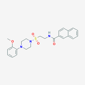 molecular formula C24H27N3O4S B6518879 N-(2-{[4-(2-methoxyphenyl)piperazin-1-yl]sulfonyl}ethyl)naphthalene-2-carboxamide CAS No. 933027-74-8