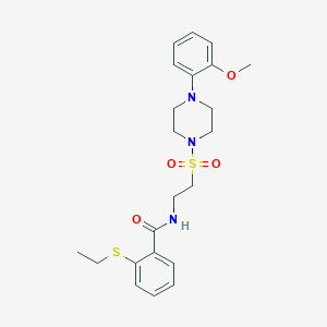 molecular formula C22H29N3O4S2 B6518883 2-(ethylsulfanyl)-N-(2-{[4-(2-methoxyphenyl)piperazin-1-yl]sulfonyl}ethyl)benzamide CAS No. 946276-15-9