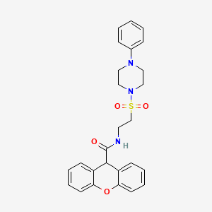 molecular formula C26H27N3O4S B6518898 N-{2-[(4-phenylpiperazin-1-yl)sulfonyl]ethyl}-9H-xanthene-9-carboxamide CAS No. 904831-43-2