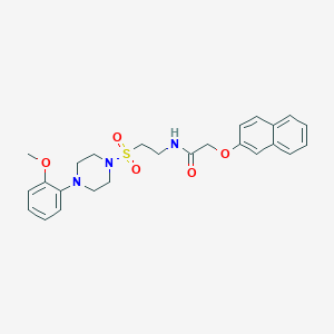 molecular formula C25H29N3O5S B6518899 N-(2-{[4-(2-methoxyphenyl)piperazin-1-yl]sulfonyl}ethyl)-2-(naphthalen-2-yloxy)acetamide CAS No. 933027-77-1