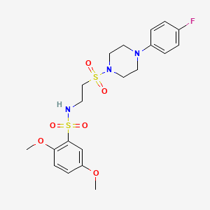 molecular formula C20H26FN3O6S2 B6518926 N-(2-{[4-(4-fluorophenyl)piperazin-1-yl]sulfonyl}ethyl)-2,5-dimethoxybenzene-1-sulfonamide CAS No. 932970-73-5