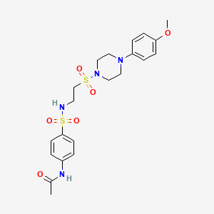 molecular formula C21H28N4O6S2 B6518934 N-{4-[(2-{[4-(4-methoxyphenyl)piperazin-1-yl]sulfonyl}ethyl)sulfamoyl]phenyl}acetamide CAS No. 933218-30-5