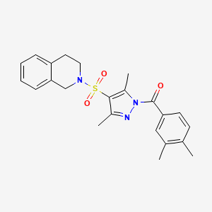 molecular formula C23H25N3O3S B6518954 2-{[1-(3,4-dimethylbenzoyl)-3,5-dimethyl-1H-pyrazol-4-yl]sulfonyl}-1,2,3,4-tetrahydroisoquinoline CAS No. 1015874-87-9