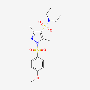 molecular formula C16H23N3O5S2 B6519010 N,N-diethyl-1-(4-methoxybenzenesulfonyl)-3,5-dimethyl-1H-pyrazole-4-sulfonamide CAS No. 1015898-09-5