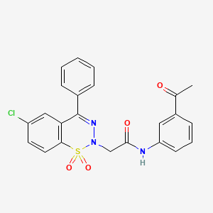 molecular formula C23H18ClN3O4S B6519024 N-(3-acetylphenyl)-2-(6-chloro-1,1-dioxo-4-phenyl-2H-1lambda6,2,3-benzothiadiazin-2-yl)acetamide CAS No. 951535-91-4