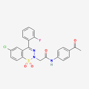 molecular formula C23H17ClFN3O4S B6519025 N-(4-acetylphenyl)-2-[6-chloro-4-(2-fluorophenyl)-1,1-dioxo-2H-1lambda6,2,3-benzothiadiazin-2-yl]acetamide CAS No. 950445-85-9
