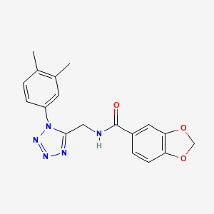molecular formula C18H17N5O3 B6519037 N-{[1-(3,4-dimethylphenyl)-1H-1,2,3,4-tetrazol-5-yl]methyl}-2H-1,3-benzodioxole-5-carboxamide CAS No. 933222-00-5