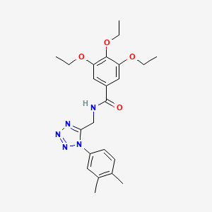 molecular formula C23H29N5O4 B6519042 N-{[1-(3,4-dimethylphenyl)-1H-1,2,3,4-tetrazol-5-yl]methyl}-3,4,5-triethoxybenzamide CAS No. 933222-04-9