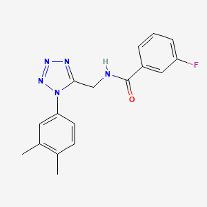molecular formula C17H16FN5O B6519049 N-{[1-(3,4-dimethylphenyl)-1H-1,2,3,4-tetrazol-5-yl]methyl}-3-fluorobenzamide CAS No. 933009-89-3