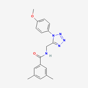 molecular formula C18H19N5O2 B6519071 N-{[1-(4-methoxyphenyl)-1H-1,2,3,4-tetrazol-5-yl]methyl}-3,5-dimethylbenzamide CAS No. 933002-07-4