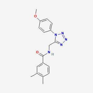 molecular formula C18H19N5O2 B6519079 N-{[1-(4-methoxyphenyl)-1H-1,2,3,4-tetrazol-5-yl]methyl}-3,4-dimethylbenzamide CAS No. 933010-26-5