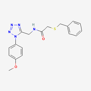 molecular formula C18H19N5O2S B6519089 2-(benzylsulfanyl)-N-{[1-(4-methoxyphenyl)-1H-1,2,3,4-tetrazol-5-yl]methyl}acetamide CAS No. 933010-30-1