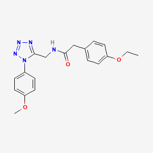 molecular formula C19H21N5O3 B6519106 2-(4-ethoxyphenyl)-N-{[1-(4-methoxyphenyl)-1H-1,2,3,4-tetrazol-5-yl]methyl}acetamide CAS No. 933222-54-9