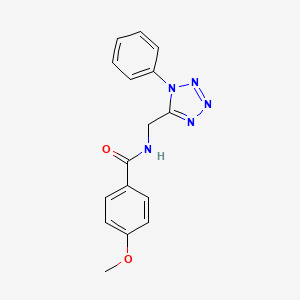 molecular formula C16H15N5O2 B6519111 4-methoxy-N-[(1-phenyl-1H-1,2,3,4-tetrazol-5-yl)methyl]benzamide CAS No. 933222-66-3