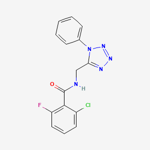 molecular formula C15H11ClFN5O B6519131 2-chloro-6-fluoro-N-[(1-phenyl-1H-1,2,3,4-tetrazol-5-yl)methyl]benzamide CAS No. 946232-39-9
