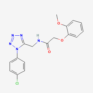 molecular formula C17H16ClN5O3 B6519139 N-{[1-(4-chlorophenyl)-1H-1,2,3,4-tetrazol-5-yl]methyl}-2-(2-methoxyphenoxy)acetamide CAS No. 933002-50-7