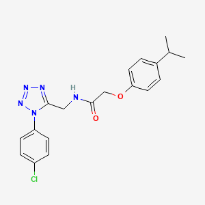 molecular formula C19H20ClN5O2 B6519145 N-{[1-(4-chlorophenyl)-1H-1,2,3,4-tetrazol-5-yl]methyl}-2-[4-(propan-2-yl)phenoxy]acetamide CAS No. 933223-10-0
