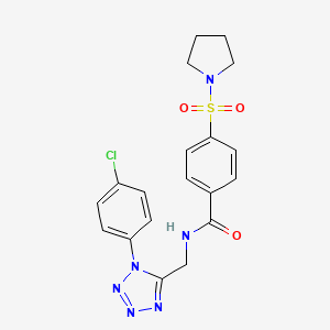 molecular formula C19H19ClN6O3S B6519158 N-{[1-(4-chlorophenyl)-1H-1,2,3,4-tetrazol-5-yl]methyl}-4-(pyrrolidine-1-sulfonyl)benzamide CAS No. 933223-38-2