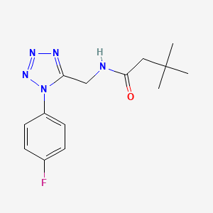 molecular formula C14H18FN5O B6519165 N-{[1-(4-fluorophenyl)-1H-1,2,3,4-tetrazol-5-yl]methyl}-3,3-dimethylbutanamide CAS No. 933223-42-8