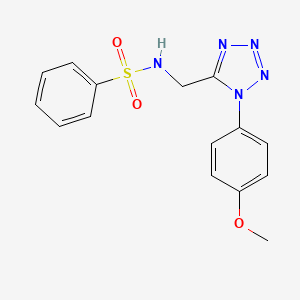 molecular formula C15H15N5O3S B6519177 N-{[1-(4-methoxyphenyl)-1H-1,2,3,4-tetrazol-5-yl]methyl}benzenesulfonamide CAS No. 920465-20-9
