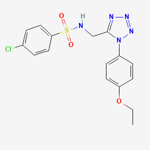molecular formula C16H16ClN5O3S B6519190 4-chloro-N-{[1-(4-ethoxyphenyl)-1H-1,2,3,4-tetrazol-5-yl]methyl}benzene-1-sulfonamide CAS No. 946335-49-5