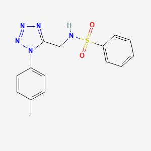 molecular formula C15H15N5O2S B6519194 N-{[1-(4-methylphenyl)-1H-1,2,3,4-tetrazol-5-yl]methyl}benzenesulfonamide CAS No. 921060-45-9