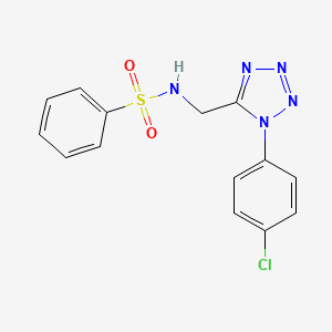 molecular formula C14H12ClN5O2S B6519208 N-{[1-(4-chlorophenyl)-1H-1,2,3,4-tetrazol-5-yl]methyl}benzenesulfonamide CAS No. 921083-83-2