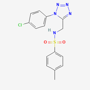 molecular formula C15H14ClN5O2S B6519214 N-{[1-(4-chlorophenyl)-1H-1,2,3,4-tetrazol-5-yl]methyl}-4-methylbenzene-1-sulfonamide CAS No. 920467-28-3
