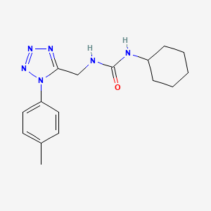 molecular formula C16H22N6O B6519219 1-cyclohexyl-3-{[1-(4-methylphenyl)-1H-1,2,3,4-tetrazol-5-yl]methyl}urea CAS No. 921084-86-8