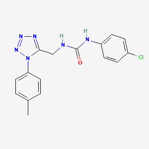 molecular formula C16H15ClN6O B6519224 1-(4-chlorophenyl)-3-{[1-(4-methylphenyl)-1H-1,2,3,4-tetrazol-5-yl]methyl}urea CAS No. 920469-88-1