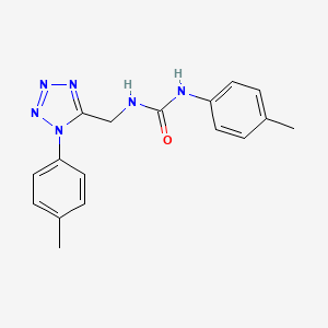 molecular formula C17H18N6O B6519235 1-(4-methylphenyl)-3-{[1-(4-methylphenyl)-1H-1,2,3,4-tetrazol-5-yl]methyl}urea CAS No. 921109-74-2
