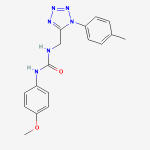 molecular formula C17H18N6O2 B6519249 1-(4-methoxyphenyl)-3-{[1-(4-methylphenyl)-1H-1,2,3,4-tetrazol-5-yl]methyl}urea CAS No. 921150-48-3