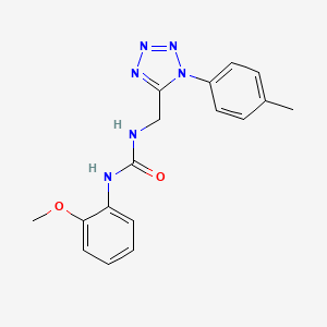 molecular formula C17H18N6O2 B6519257 1-(2-methoxyphenyl)-3-{[1-(4-methylphenyl)-1H-1,2,3,4-tetrazol-5-yl]methyl}urea CAS No. 921109-78-6