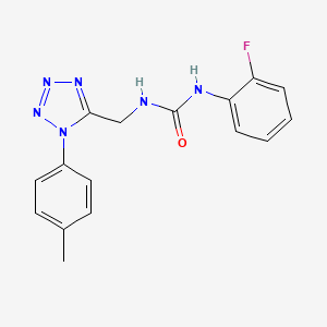 molecular formula C16H15FN6O B6519286 1-(2-fluorophenyl)-3-{[1-(4-methylphenyl)-1H-1,2,3,4-tetrazol-5-yl]methyl}urea CAS No. 920484-66-8