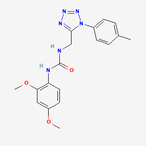 molecular formula C18H20N6O3 B6519289 1-(2,4-dimethoxyphenyl)-3-{[1-(4-methylphenyl)-1H-1,2,3,4-tetrazol-5-yl]methyl}urea CAS No. 920419-12-1