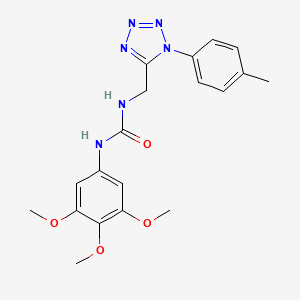 molecular formula C19H22N6O4 B6519293 3-{[1-(4-methylphenyl)-1H-1,2,3,4-tetrazol-5-yl]methyl}-1-(3,4,5-trimethoxyphenyl)urea CAS No. 921109-86-6