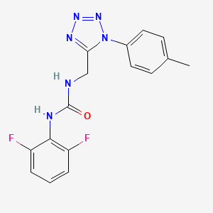 molecular formula C16H14F2N6O B6519295 1-(2,6-difluorophenyl)-3-{[1-(4-methylphenyl)-1H-1,2,3,4-tetrazol-5-yl]methyl}urea CAS No. 921150-57-4