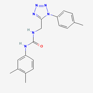 molecular formula C18H20N6O B6519296 1-(3,4-dimethylphenyl)-3-{[1-(4-methylphenyl)-1H-1,2,3,4-tetrazol-5-yl]methyl}urea CAS No. 921109-90-2