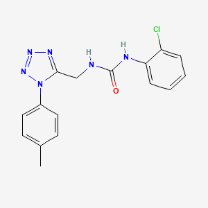 molecular formula C16H15ClN6O B6519311 1-(2-chlorophenyl)-3-{[1-(4-methylphenyl)-1H-1,2,3,4-tetrazol-5-yl]methyl}urea CAS No. 921109-94-6