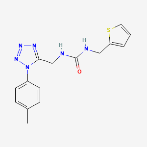molecular formula C15H16N6OS B6519325 3-{[1-(4-methylphenyl)-1H-1,2,3,4-tetrazol-5-yl]methyl}-1-[(thiophen-2-yl)methyl]urea CAS No. 921150-63-2