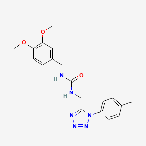 molecular formula C19H22N6O3 B6519332 1-[(3,4-dimethoxyphenyl)methyl]-3-{[1-(4-methylphenyl)-1H-1,2,3,4-tetrazol-5-yl]methyl}urea CAS No. 920484-96-4