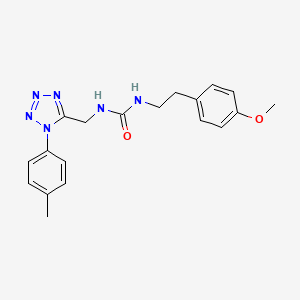 molecular formula C19H22N6O2 B6519336 1-[2-(4-methoxyphenyl)ethyl]-3-{[1-(4-methylphenyl)-1H-1,2,3,4-tetrazol-5-yl]methyl}urea CAS No. 921109-98-0
