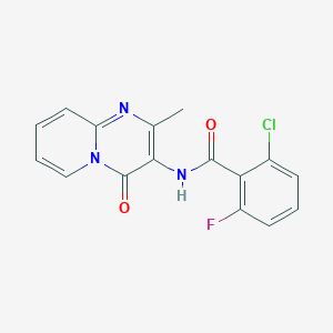 molecular formula C16H11ClFN3O2 B6519343 2-chloro-6-fluoro-N-{2-methyl-4-oxo-4H-pyrido[1,2-a]pyrimidin-3-yl}benzamide CAS No. 946256-24-2