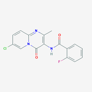 molecular formula C16H11ClFN3O2 B6519358 N-{7-chloro-2-methyl-4-oxo-4H-pyrido[1,2-a]pyrimidin-3-yl}-2-fluorobenzamide CAS No. 921151-58-8