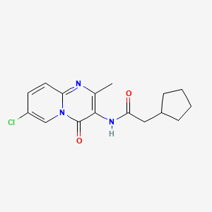 molecular formula C16H18ClN3O2 B6519363 N-{7-chloro-2-methyl-4-oxo-4H-pyrido[1,2-a]pyrimidin-3-yl}-2-cyclopentylacetamide CAS No. 920422-69-1