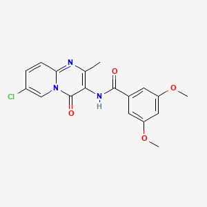 molecular formula C18H16ClN3O4 B6519369 N-{7-chloro-2-methyl-4-oxo-4H-pyrido[1,2-a]pyrimidin-3-yl}-3,5-dimethoxybenzamide CAS No. 920487-83-8